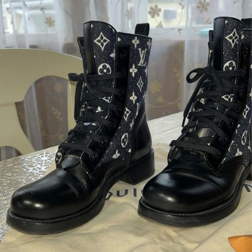 Louis Vuitton Blue  and Black Ranger Combat Boots - Picture 2 of 14